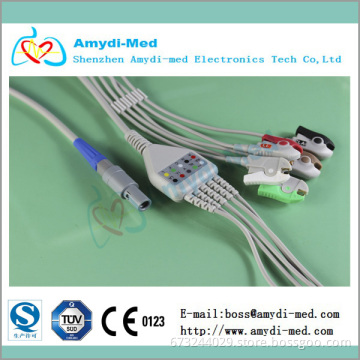 Biosys one piece series 5 leads ecg cable and leadwires,button type